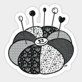 SewLalla Quilted Pin Cushion line art drawing Sticker